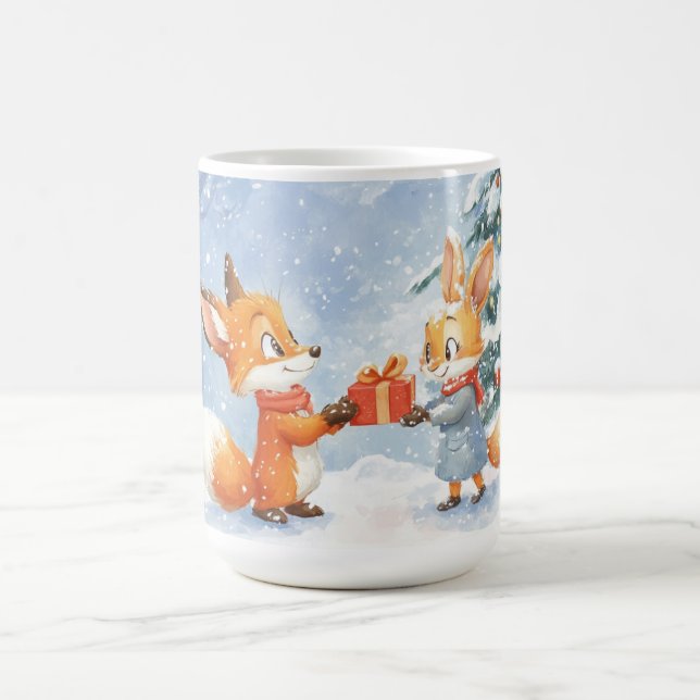 Räv vid julgranen kaffemugg (Center)