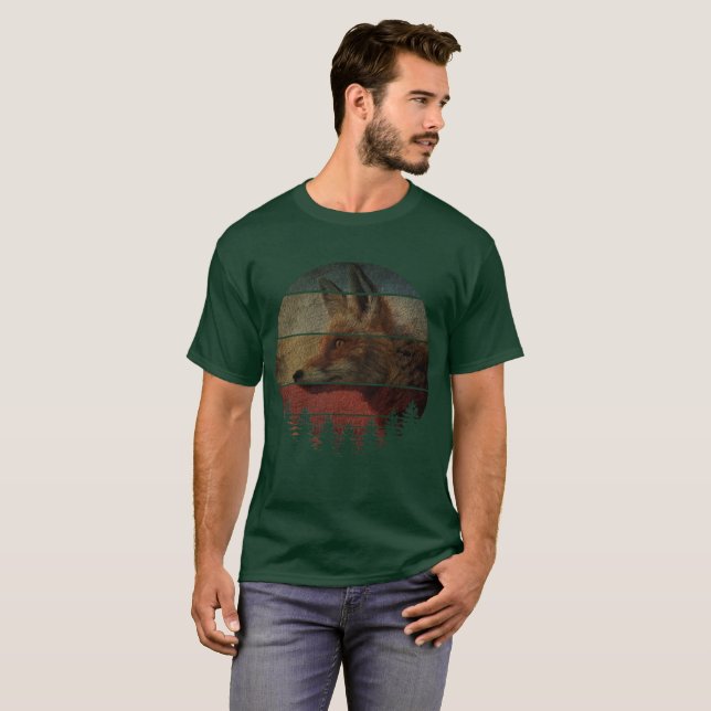 RÄV VINTAGE MÅLNING STIL T SHIRT (Hel framsida)