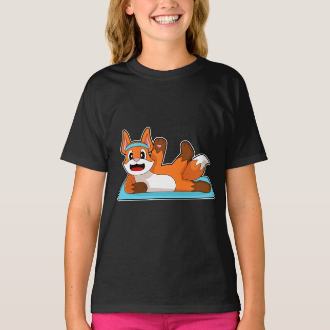 Räv Yoga Fitness Gymnastik T Shirt (Framsida)