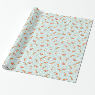 Rävaktig blommigt vid Origami tryck Presentpapper