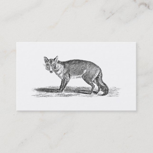 Rävaktig rävillustration för vintage - rävar visitkort (Framsida)