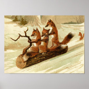 Rävaktig Sleighrittaffisch Poster