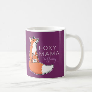 Rävaktiga rävmammor med babyen, personlig kaffemugg