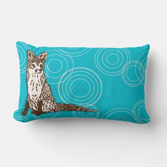 Rävaktigt cirklar lumbarkudde (Framsida)