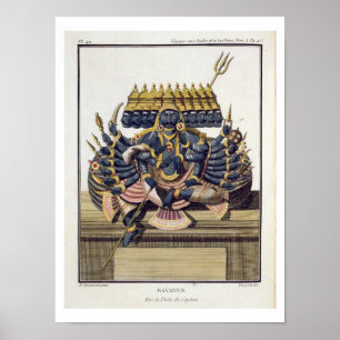Ravana, demon kung från Ceylon, från "Voyage aux I Poster