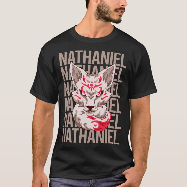 Rävansikte - Nathaniel Namn T Shirt (Framsida)
