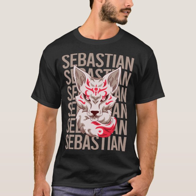 Rävansikte - Sebastian Namn T Shirt (Framsida)