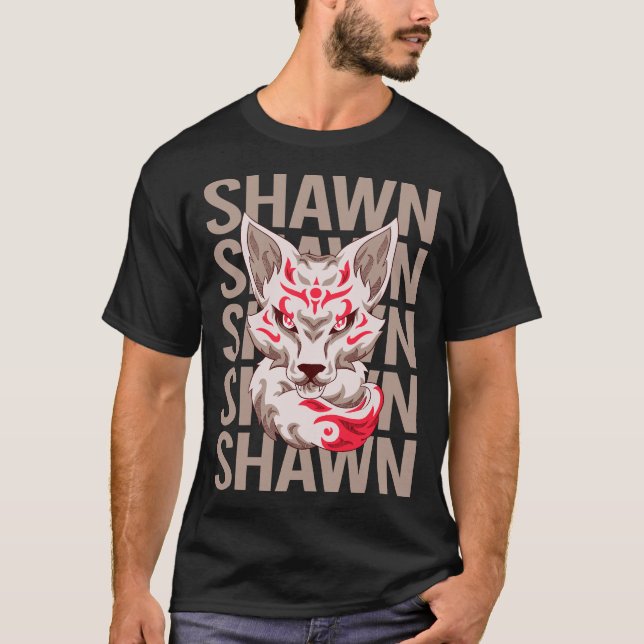 Rävansikte - Shawn Namn T Shirt (Framsida)