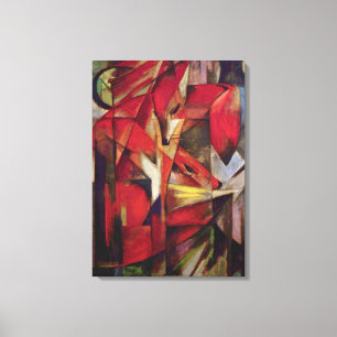 Rävar av Franz Marc, abstrakt Cubismkonst för Canvastryck
