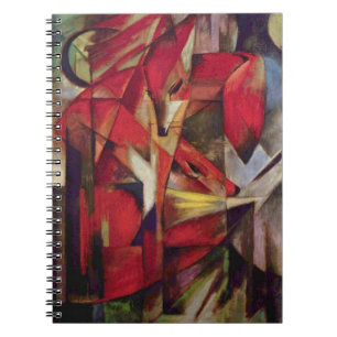 Rävar av Franz Marc, Vintage Abstrakt Kubism Konst Anteckningsbok Med Spiral