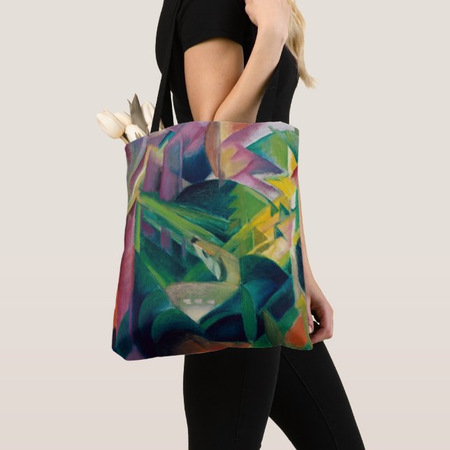 Rävar i en klosterträdgård av Franz Marc Tygkasse (Närbild)