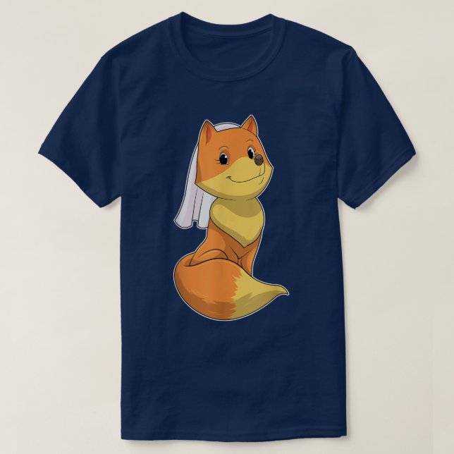 Rävbrud slöja bröllop  t shirt (Design framsida)
