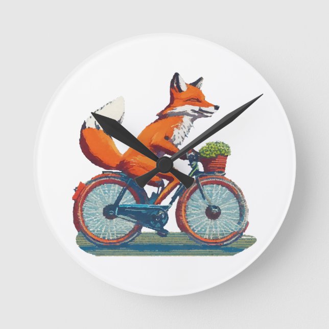 Rävcykel Rund Klocka (Framsida)