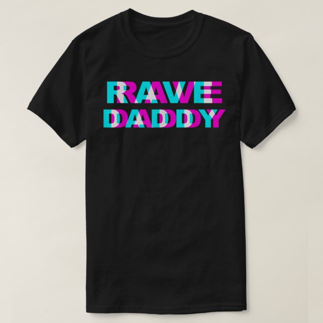 Rave Daddy EDM Music Festival Father Optical Illus T Shirt (Design framsida)