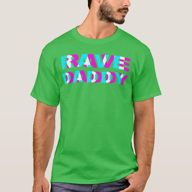 Rave Daddy EDM Music Festival Father Optical Illus T Shirt (Framsida)