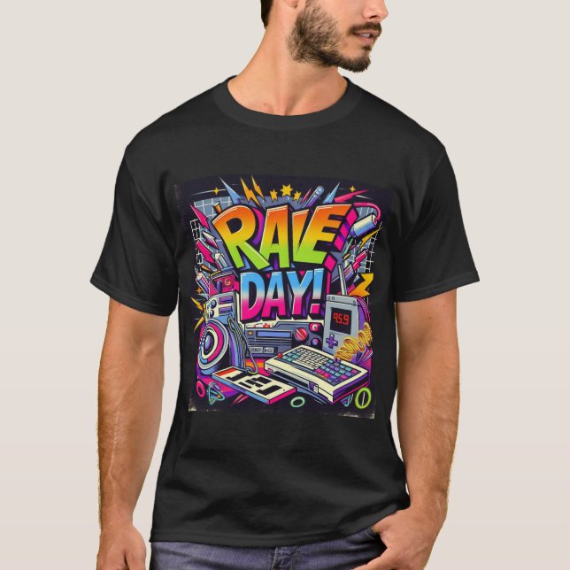 Rave Day! - Retro T Shirt (Framsida)