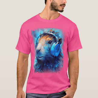 Rave Edm Capybara Headphone T Shirt