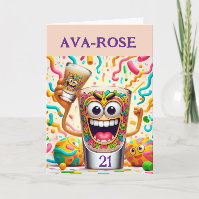 Rave-fest Shotglas – livlig kul Kort (Framsida)