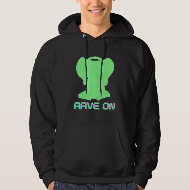 Rave On Edm Musik Festival Rave Hoodie (Framsida)