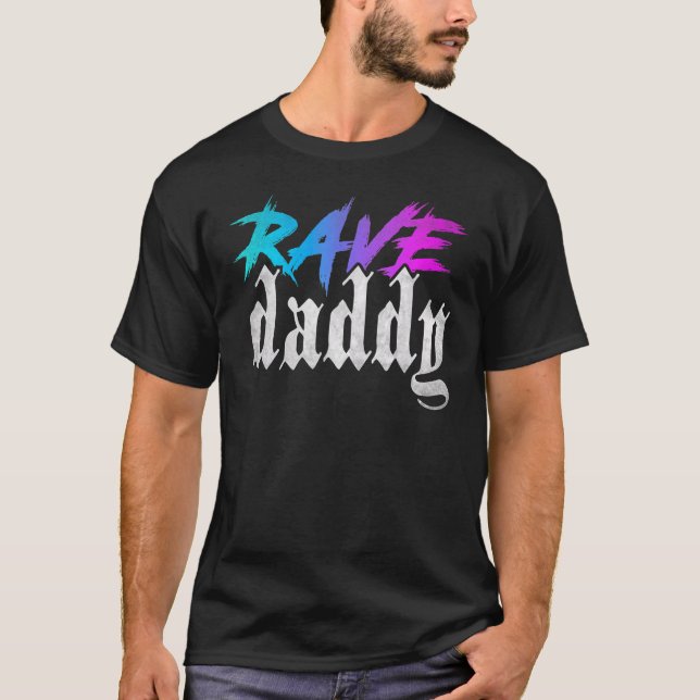 Rave pappa Edm Music Festival Techno House Raver T Shirt (Framsida)