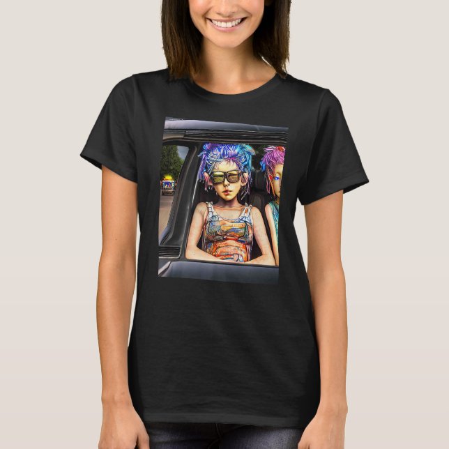 Rave Party Psychedelic EDM Klubb DJ 7 T Shirt (Framsida)