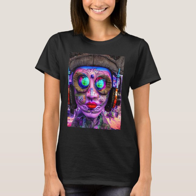 Rave Party Psychedelic EDM Trance Klubb DJ design_ T Shirt (Framsida)