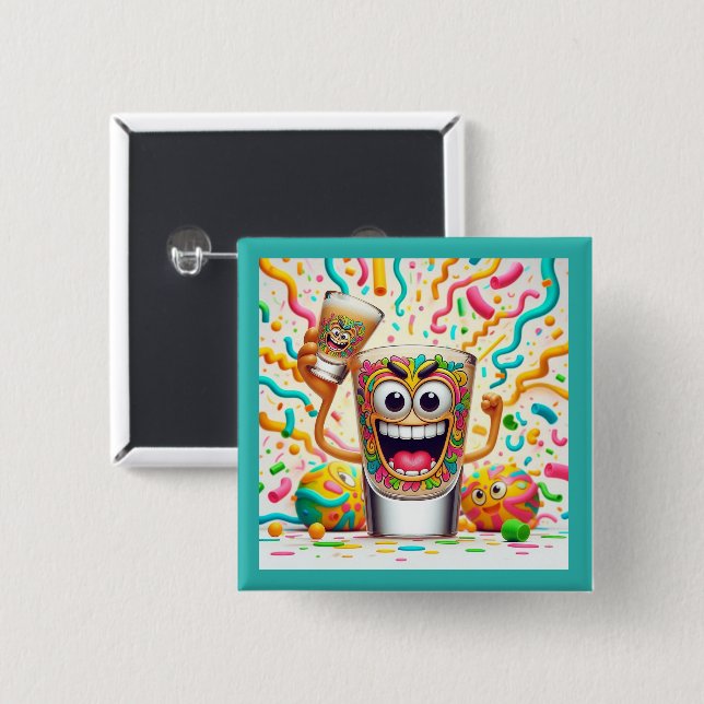Rave Party Shot Glass – vibrant Fun  Knapp (Framsida & baksida)
