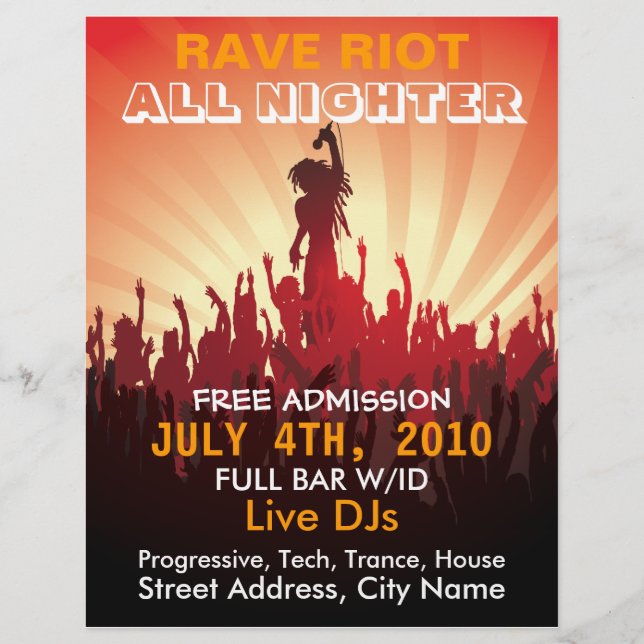 Rave Riot 2 Music Flyer (Framsidan)