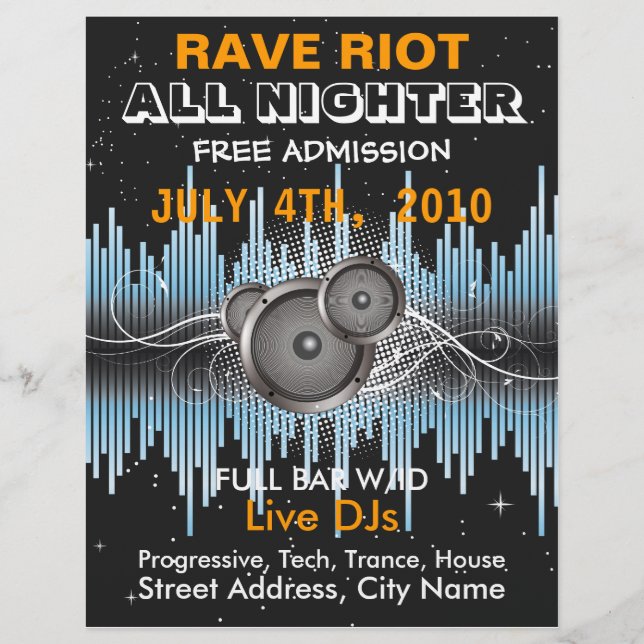 Rave Riot Music Flyer (Framsidan)