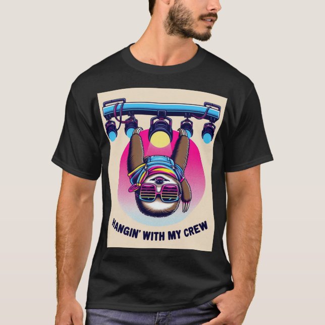 Rave Sloth - Ljus T-Shirt (Framsida)