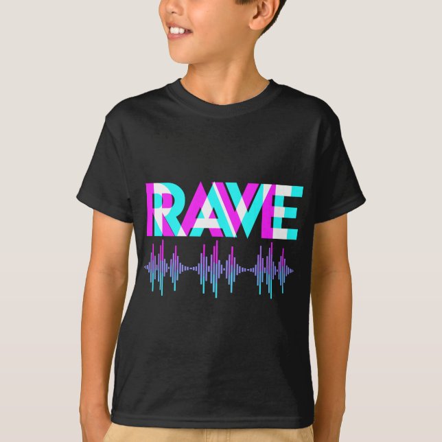 Rave Techno Music Synthesizer DJ Gift Raver T Shirt (Framsida)