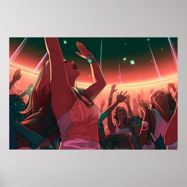 Rave-tjejen under stjärnorna poster (Framsidan)