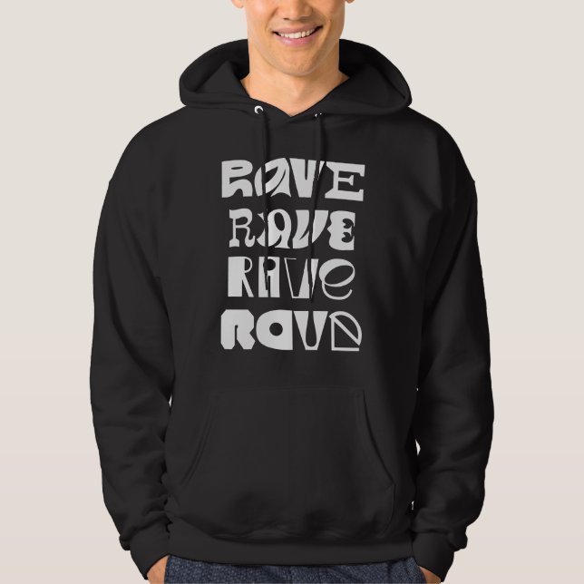 Rave-typografi Hoodie (Framsida)