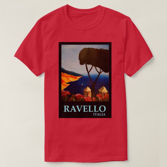 Ravello Salerno Italien View of Amalfi Kusten från T Shirt (Design framsida)