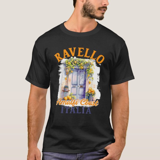 Ravello Travel Amalfi Kusten Resa Italien träffade T Shirt (Framsida)