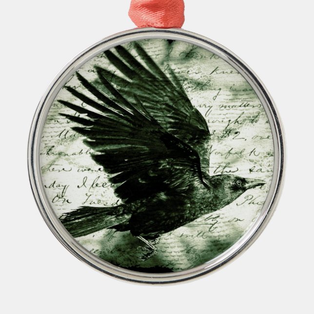Raven 9 julgransprydnad metall (Framsidan)