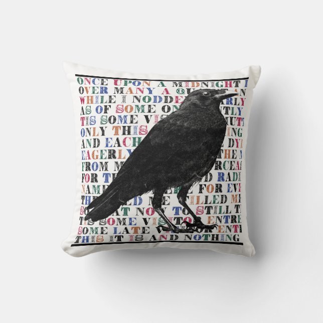 Raven Aldrig mer dekorativ kudde (Framsida)