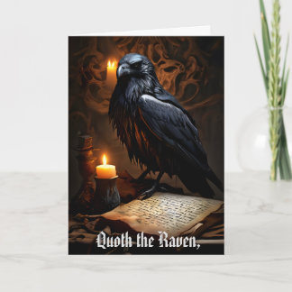 Raven & Ancient Parchment Gothic Humous Birthday Kort