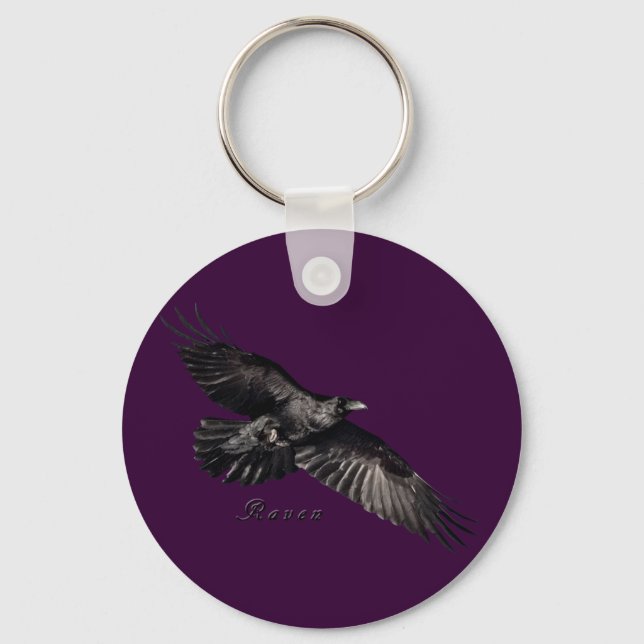 Raven Animal-älskare Bird-fancier Gifts Nyckelring (Framsida)
