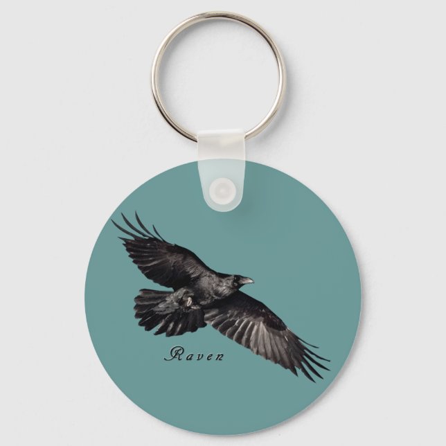 Raven Animal-älskare Bird-fancier Gifts Nyckelring (Framsida)