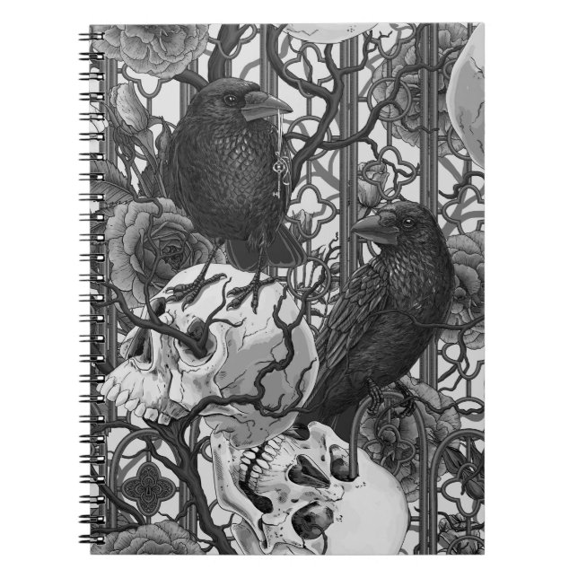 Raven är hemlig. Mörk och illustration av moody sp Anteckningsbok (Framsidan)