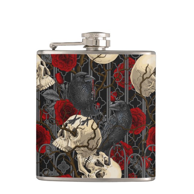 Raven är hemlig. Mörk och illustration av moody sp Fickplunta (Framsidan)