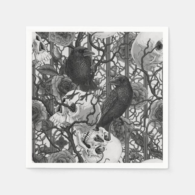 Raven är hemlig. Mörk och illustration av moody sp Pappersservett (Framsidan)