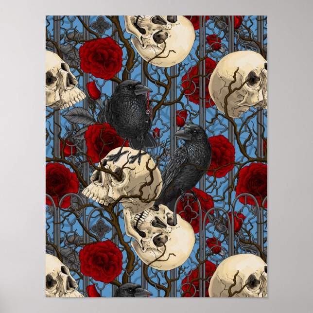 Raven är hemlig. Mörk och illustration av moody sp Poster (Framsidan)