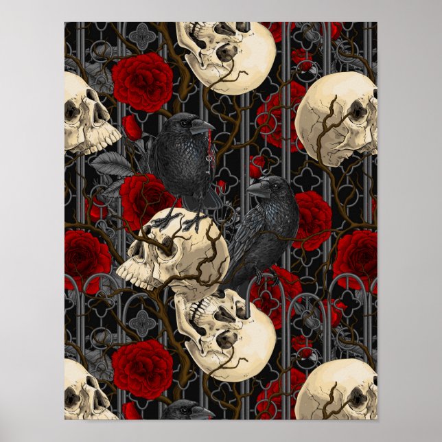 Raven är hemlig. Mörk och illustration av moody sp Poster (Framsidan)