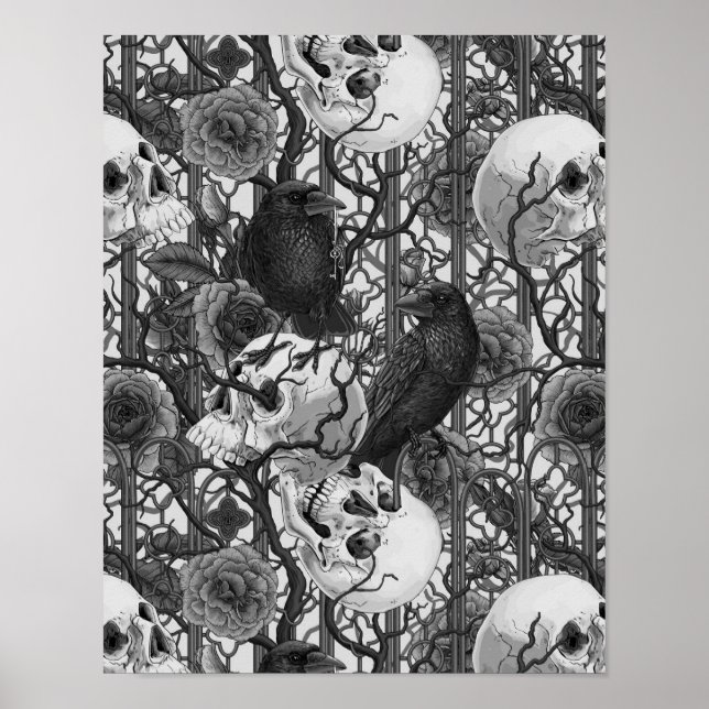Raven är hemlig. Mörk och illustration av moody sp Poster (Framsidan)
