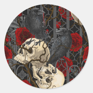 Raven är hemlig. Mörk och illustration av moody sp Runt Klistermärke
