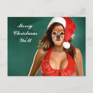 Räven är Santas hjälpreda Helg Vykort
