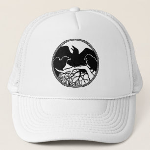 Raven Art Cap Vild Bird Kråka Hats Raven Gifts Truckerkeps