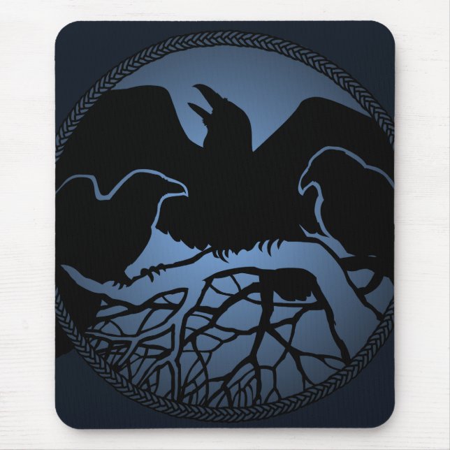 Raven Art Mouspads Coola Kråka Art Computer Gifts Musmatta (Framsidan)